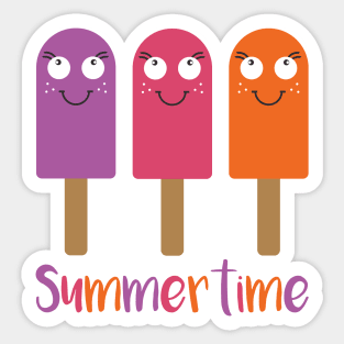 Happy Smiling Summertime Ice Cream Lollies Sticker